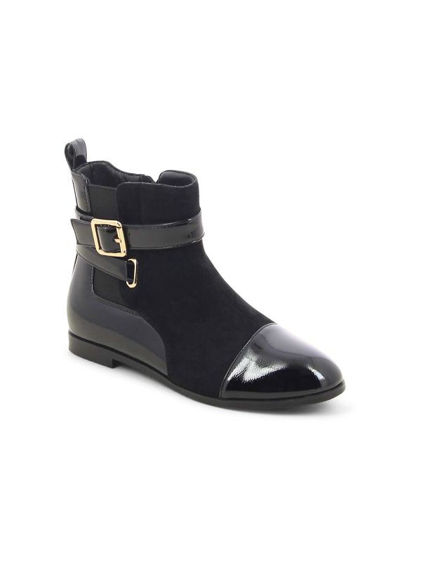 מגפוני צ’לסי מבריקים עם אבזם לילדות