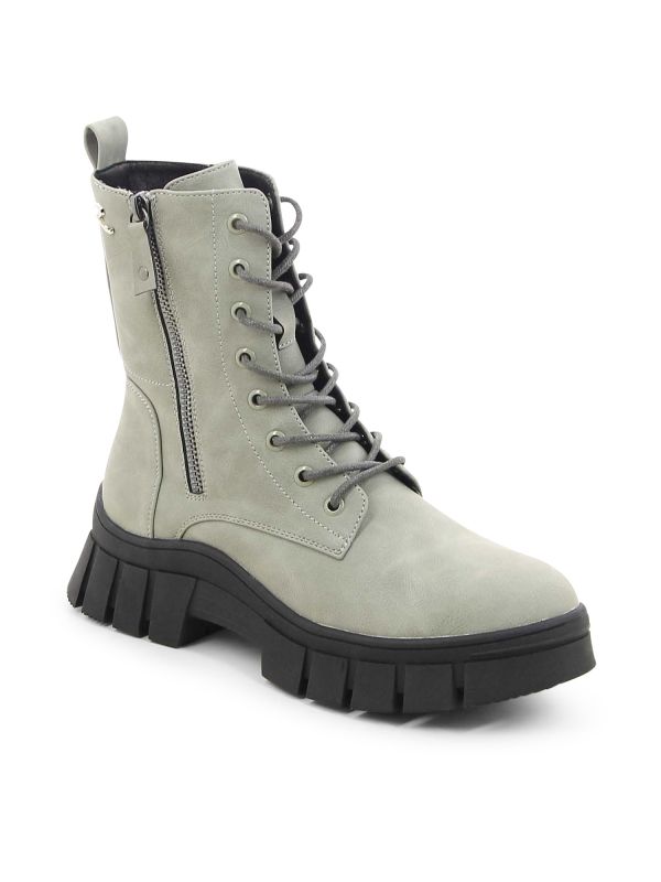 מגפוני נשים עם שרוכים וסוליית טרקטור