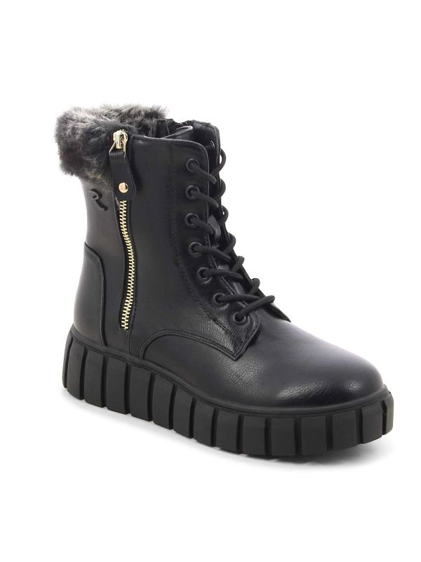 מגפוני נשים עם שרוכים וסוליית טרקטור