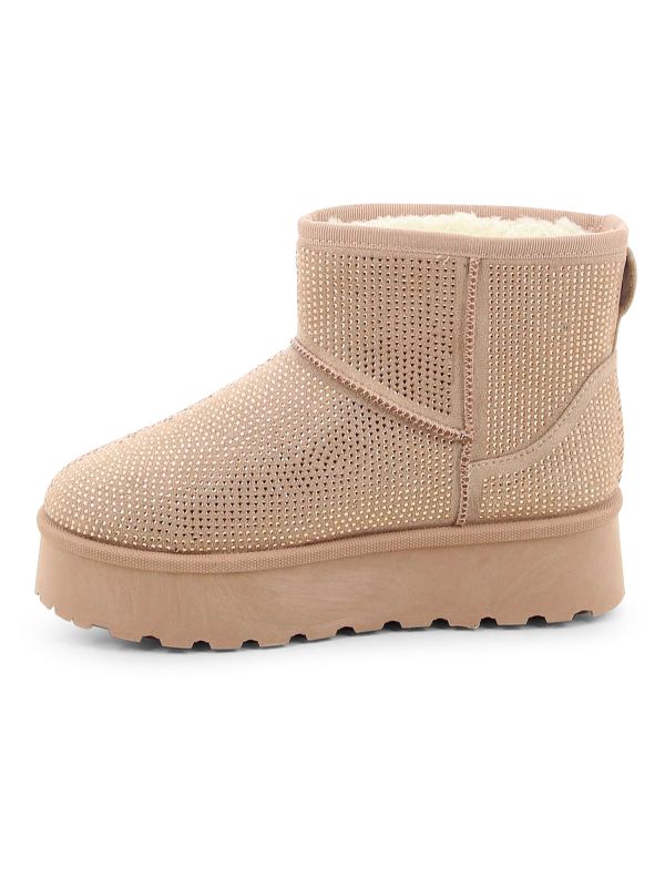 מגפוני נשים עם ניטים מוזהבים ופרווה