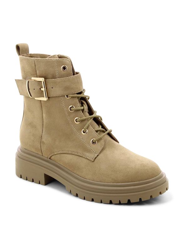 מגפוני נשים צבאיים עם אבזם מוזהב