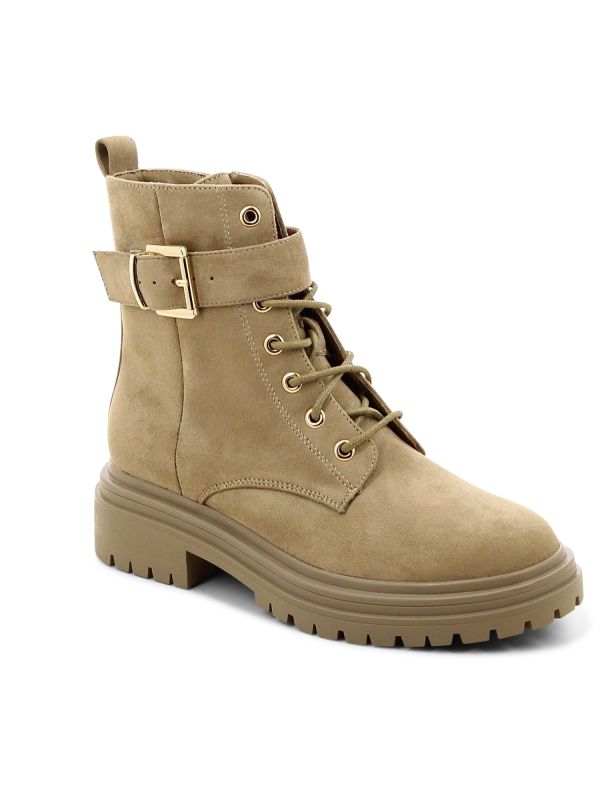 מגפוני נשים צבאיים עם אבזם מוזהב