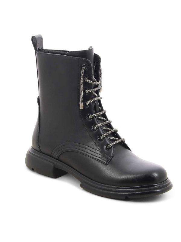 מגפוני נשים בסגנון צבאי עם שרוכים