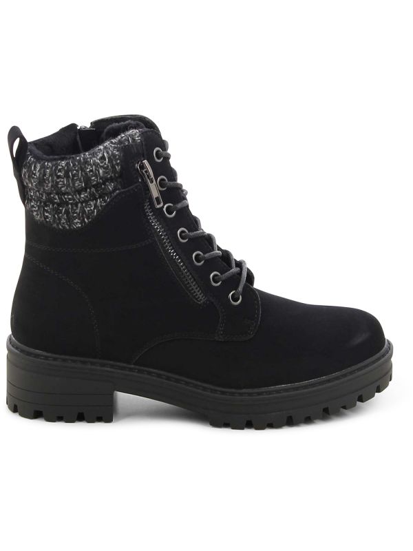 מגפי שרוכים עם סריג