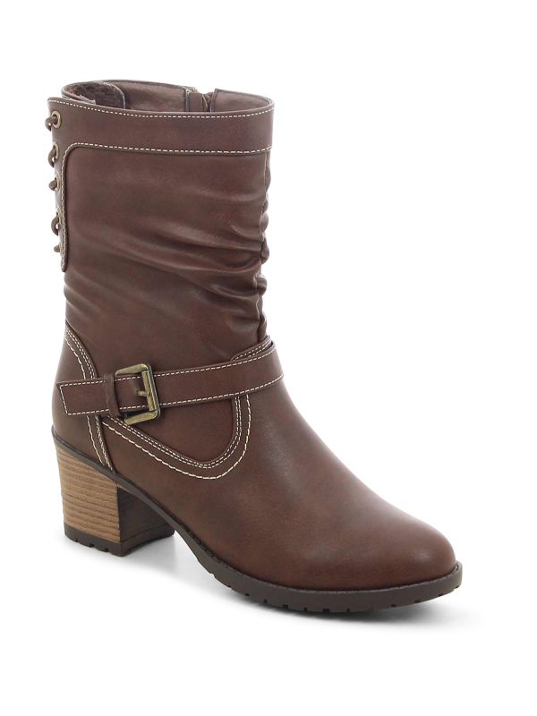 מגפוני עקב עם רכיסה אחורית לנשים