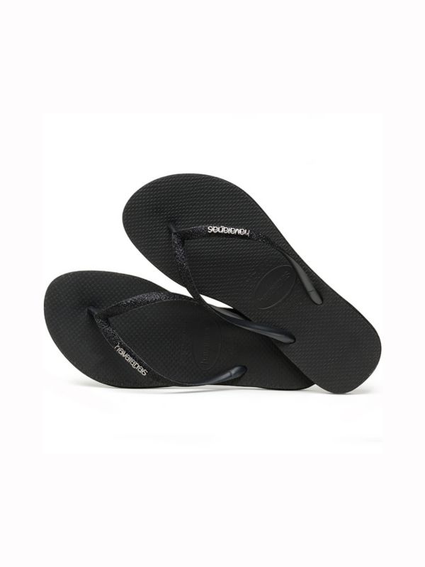נעלי אצבע HAVAIANS שחור מנצנץ לנשים