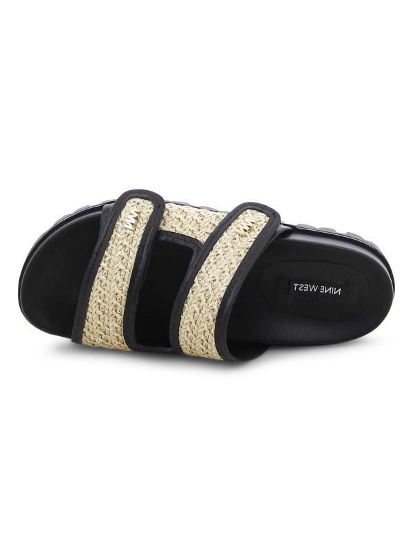 כפכפים שטוחים לנשים עם רצועות קלועות