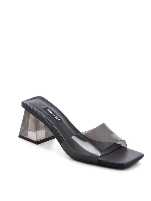 כפכפים לנשים עם רצועה ועקב שקוף