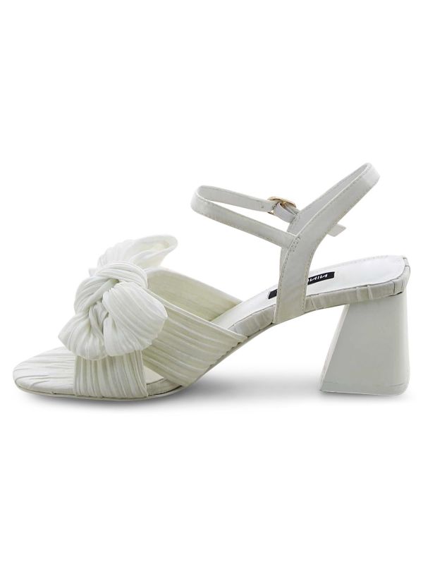 סנדלי עקב צ’אנקי עם פפיון פליסה לנשים