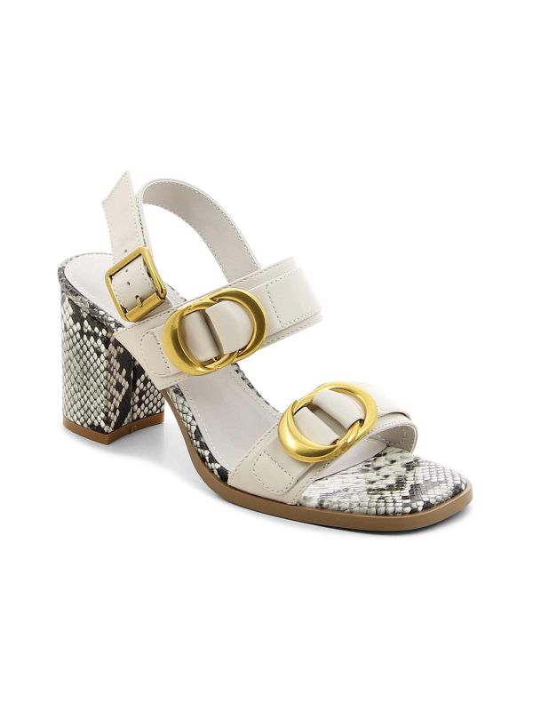 סנדלי נשים עם אבזמים ועקב צ’אנקי