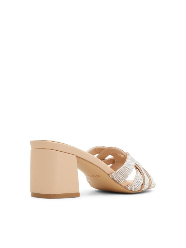 CURTSY - כפכפי עקב רצועות מוצלבות עם אבנים לנשים