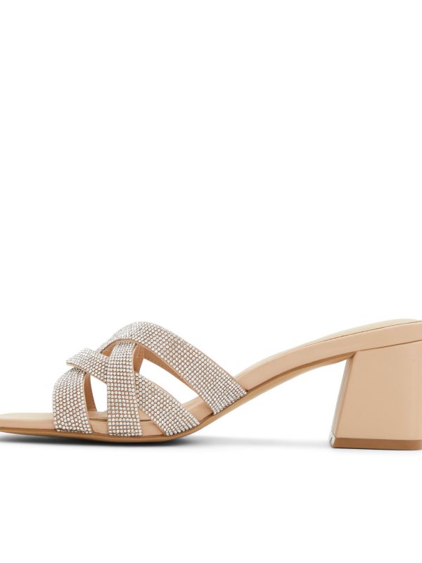 CURTSY - כפכפי עקב רצועות מוצלבות עם אבנים לנשים