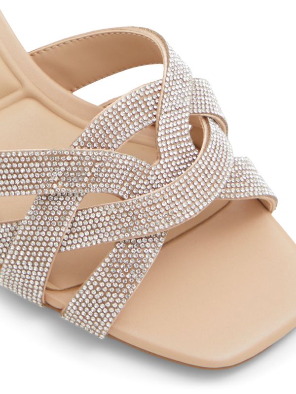 CURTSY - כפכפי עקב רצועות מוצלבות עם אבנים לנשים