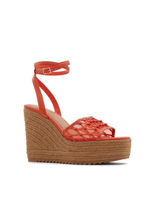 DELLEN - סנדלי אספדריל עם עקב רוקי גבוה לנשים