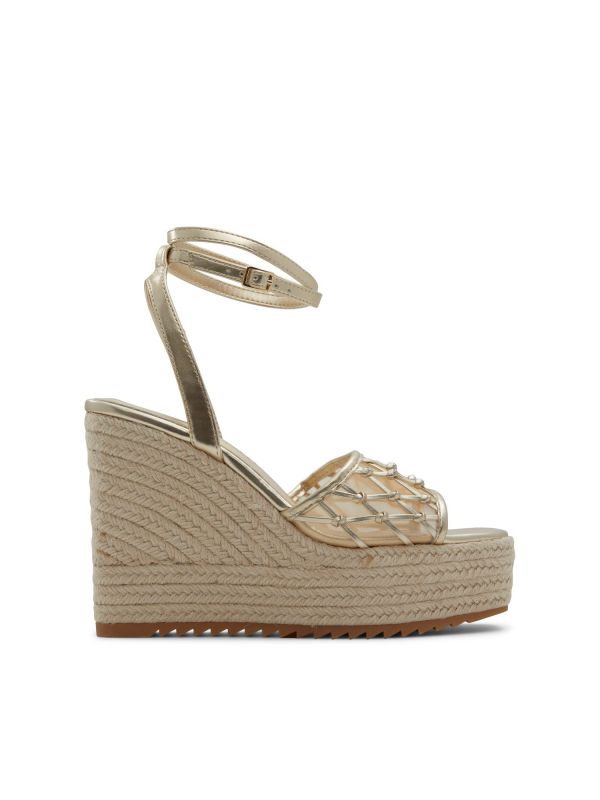 DELLEN - סנדלי אספדריל עם עקב רוקי גבוה לנשים