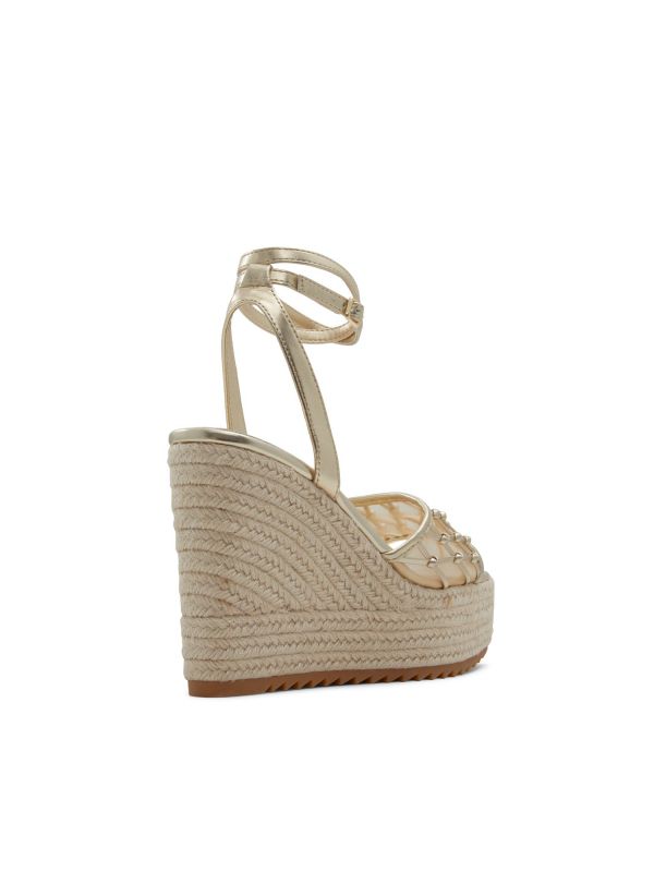 DELLEN - סנדלי אספדריל עם עקב רוקי גבוה לנשים