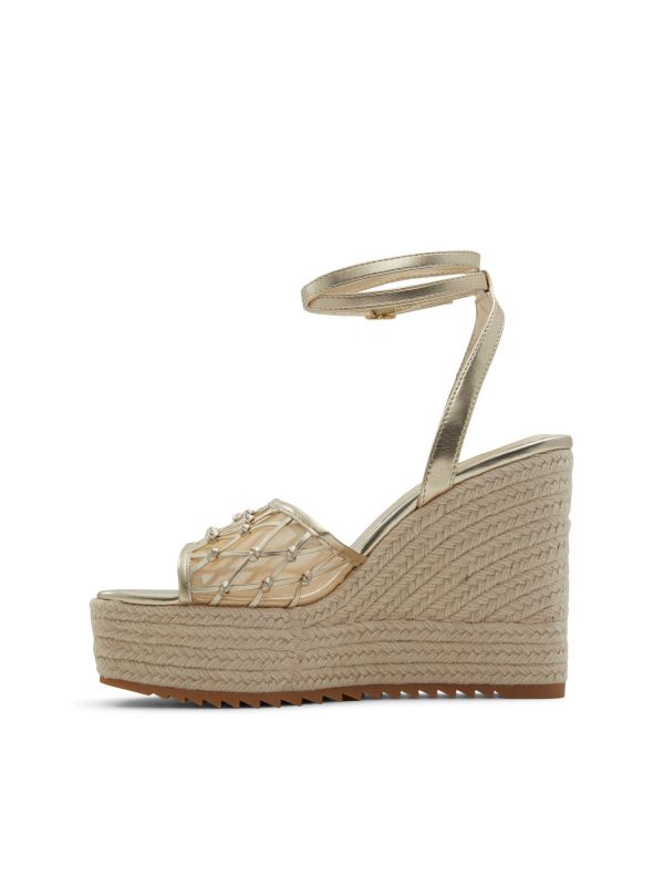 DELLEN - סנדלי אספדריל עם עקב רוקי גבוה לנשים