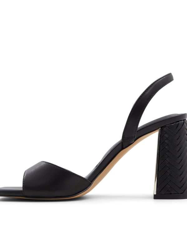 MIRALE - סנדלי רצועות עם עקב מוזהב לנשים