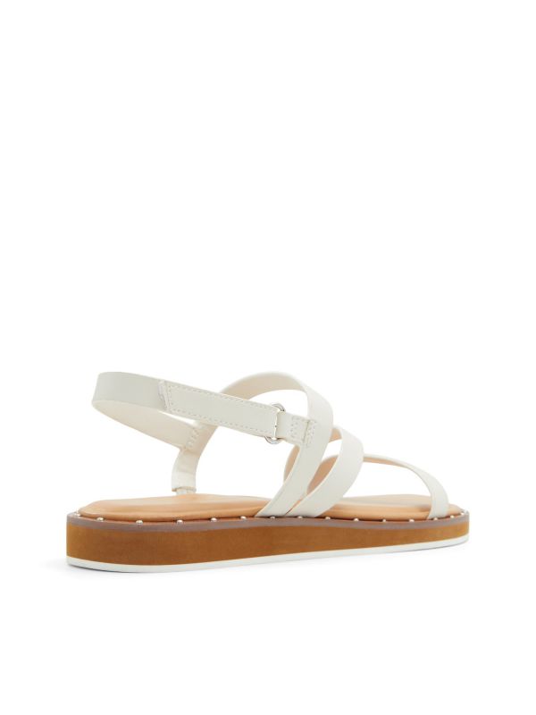 NYDALINWAN - סנדלים שטוחים עם רצועות ניטים מוצלבות לנשים