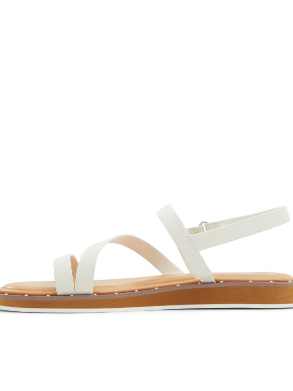 NYDALINWAN - סנדלים שטוחים עם רצועות ניטים מוצלבות לנשים