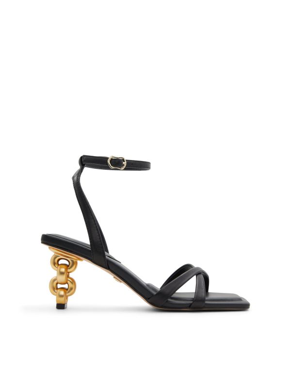 TULAH - סנדלי רצועות עם עקב שרשרת לנשים