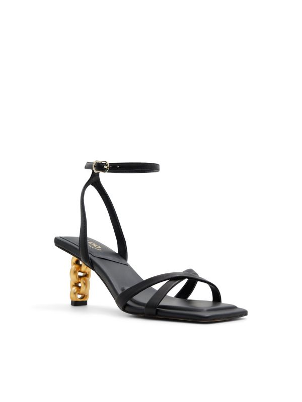 TULAH - סנדלי רצועות עם עקב שרשרת לנשים