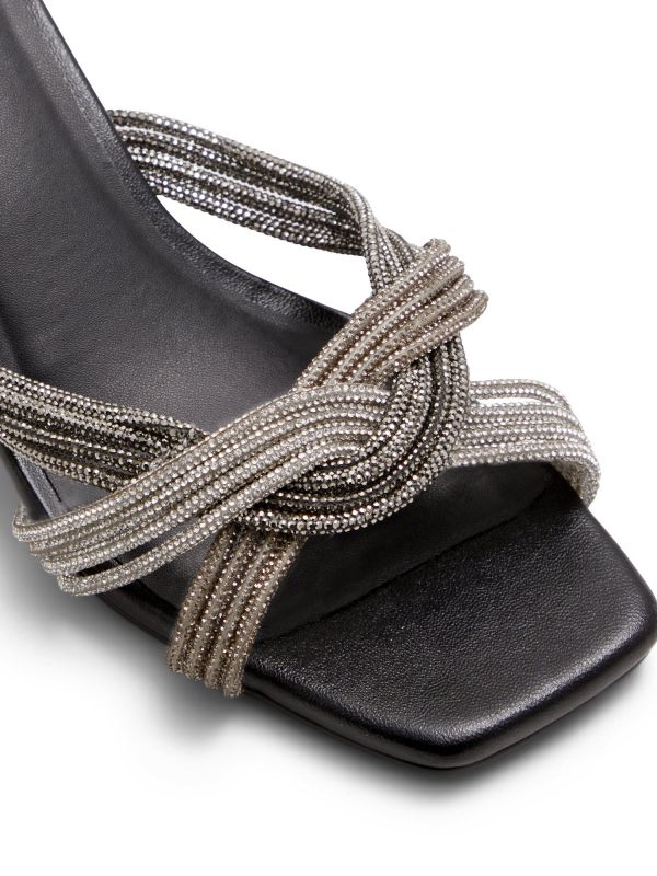 ZULIAND - כפכפי עקב מטאלים עם אבנים לנשים