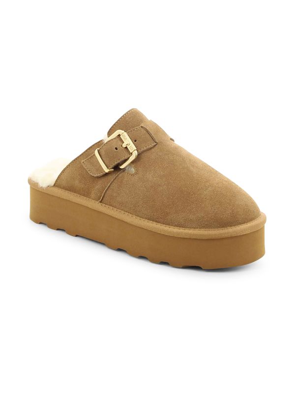 כפכפי פרווה עם אבזם לנשים