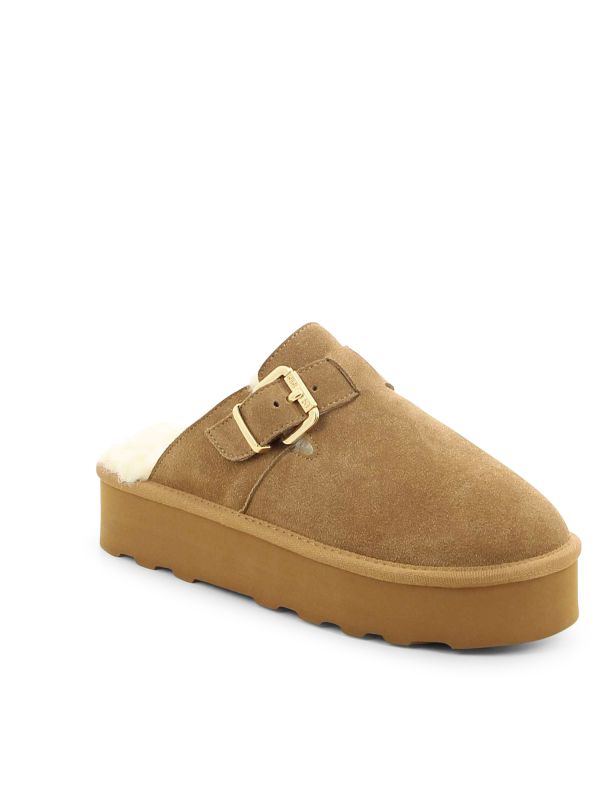 כפכפי פרווה עם אבזם לנשים