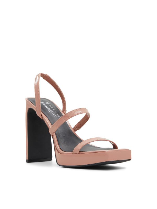 AMBY - סנדלי עקב גבוהים בגימור מבריק לנשים