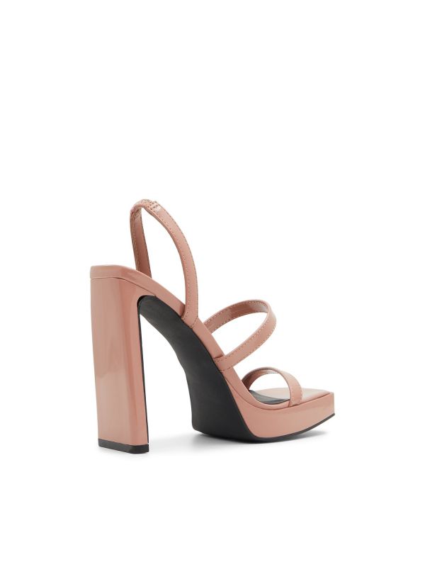 AMBY - סנדלי עקב גבוהים בגימור מבריק לנשים