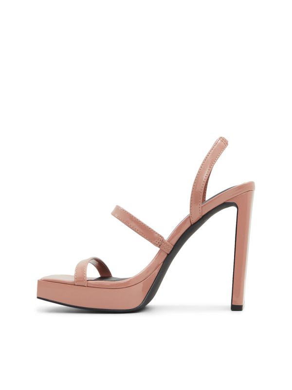 AMBY - סנדלי עקב גבוהים בגימור מבריק לנשים