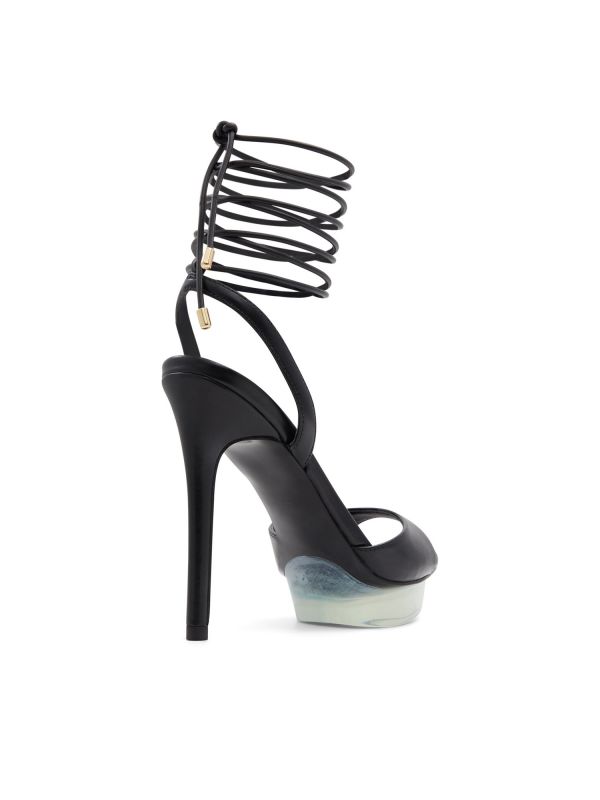 BOWPOUF - נעלי עקב גבוהות עם רצועות מטפסות לנשים