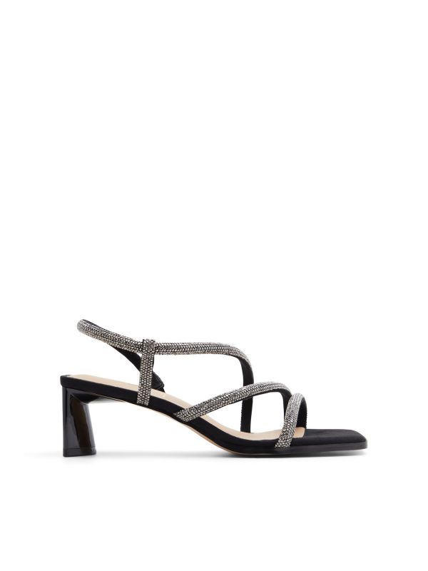 GANNATERIEL - נעלי עקב עם רצועות מנצנצות לנשים