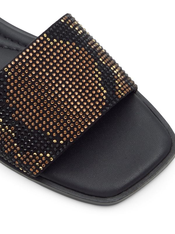 LAREINA - כפכפי נשים שטוחים עם דוגמת אבני