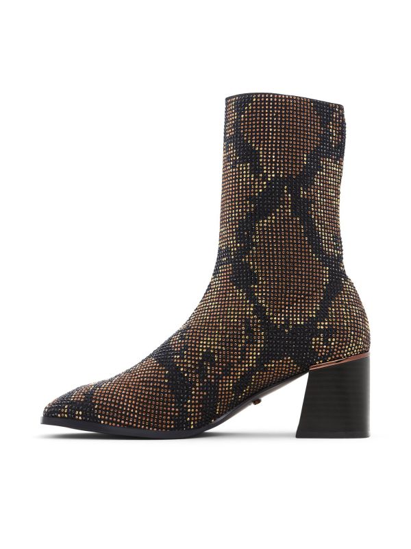 LARRGODIA - מגפוני עקב עם דוגמת אבנים לנשים