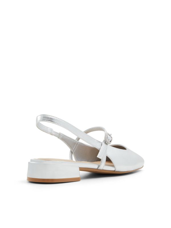 נעלי בלרינה מבריקות עם רצועה לנשים