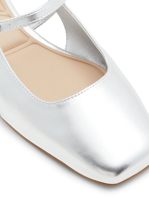 נעלי בלרינה מבריקות עם רצועה לנשים