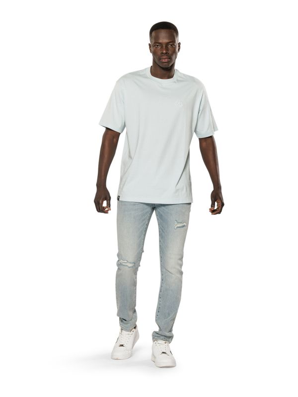 מכנסי ג’ינס MARTIN כחול בהיר עם קרעים לגברים