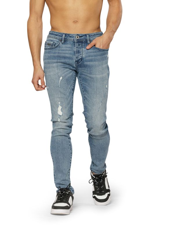 מכנסי ג’ינס MARTIN כחול עם קרעים לגברים
