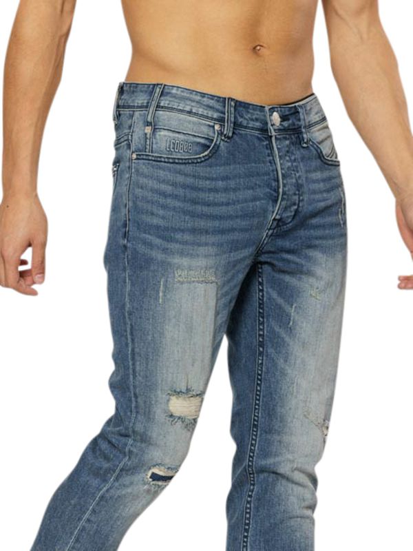 מכנסי ג’ינס MARTIN כחול בהיר עם קרעים לגברים