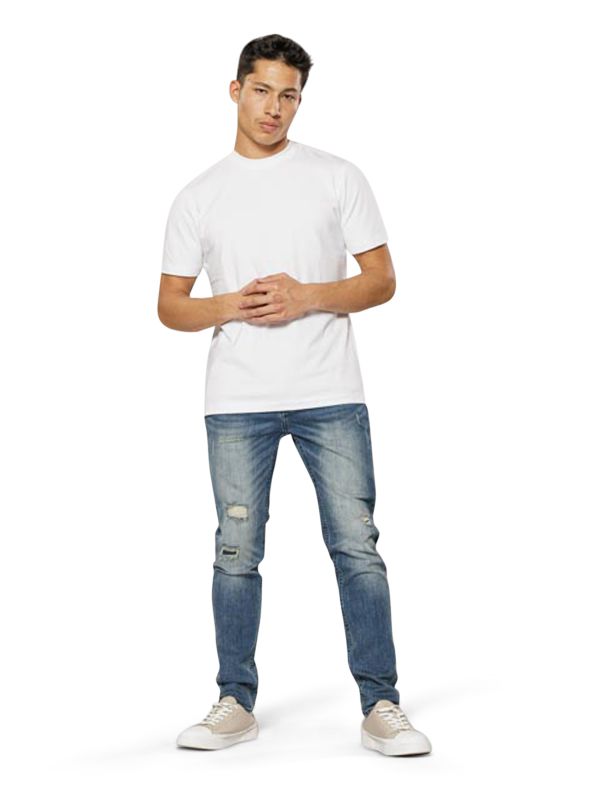 מכנסי ג’ינס MARTIN כחול בהיר עם קרעים לגברים