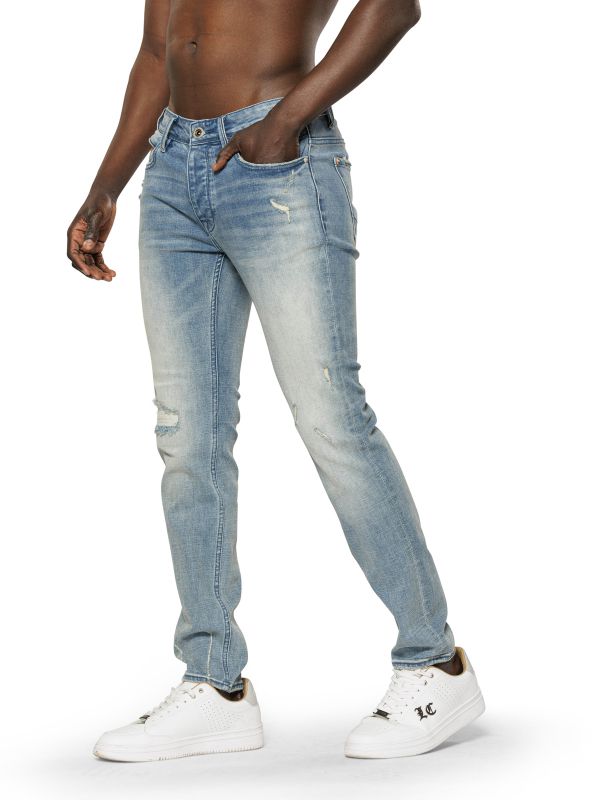 מכנסי ג’ינס MARTIN כחול בהיר עם קרעים לגברים