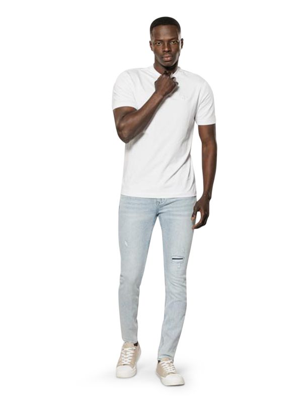 מכנסי ג’ינס SLIM MARTIN כחול בהיר עם קרעים לגברים