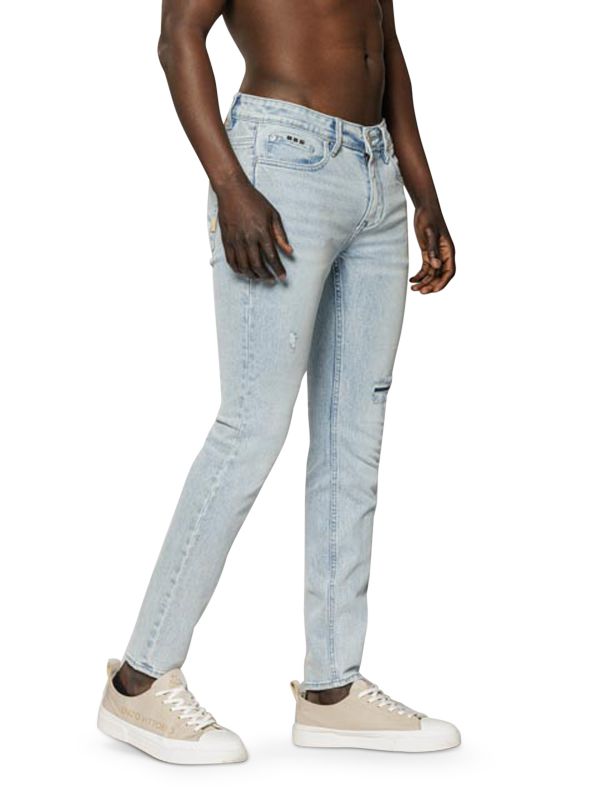 מכנסי ג’ינס SLIM MARTIN כחול בהיר עם קרעים לגברים