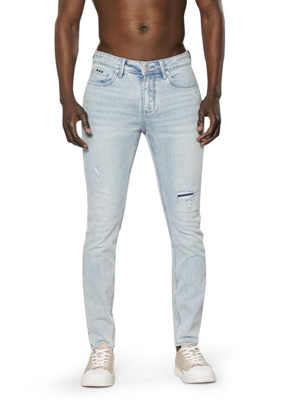 מכנסי ג’ינס SLIM MARTIN כחול בהיר עם קרעים לגברים
