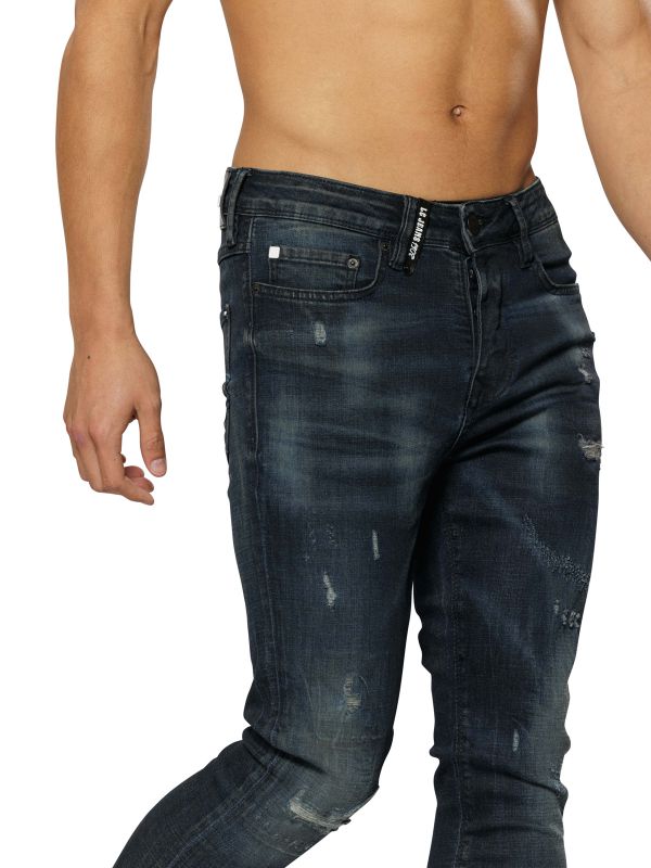 מכנסי ג’ינס SLIM MARTIN שחור-כחול לגברים