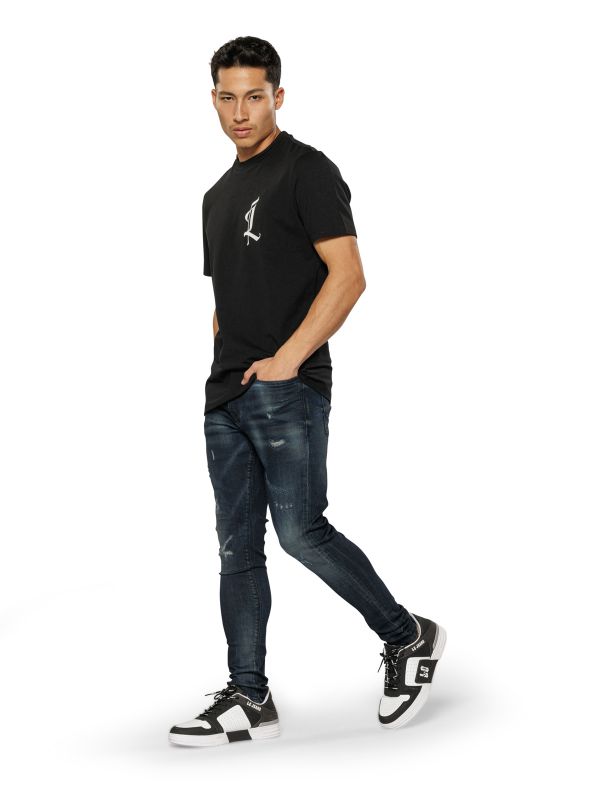 מכנסי ג’ינס SLIM MARTIN שחור-כחול לגברים