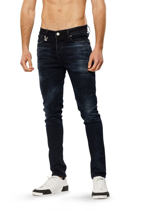 מכנסי ג’ינס SLIM MARTIN שחור-כחול לגברים