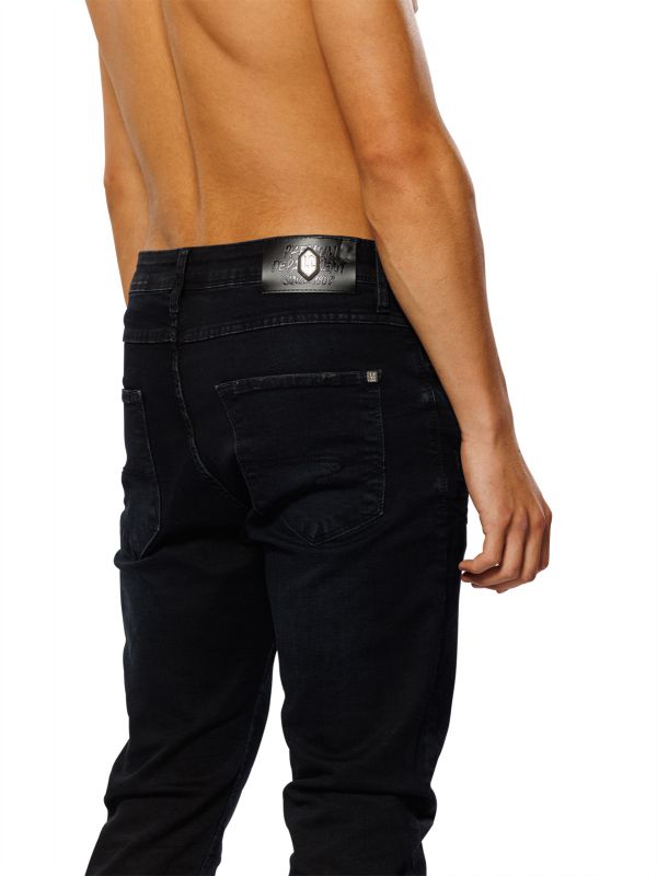 מכנסי ג’ינס ROOK בצבע שחור חלק לגברים